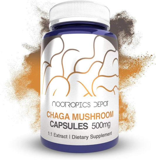Chaga Mushroom Capsules by Nootropics Depot | 500mg | 60 Capsules | Inonotus obliquus