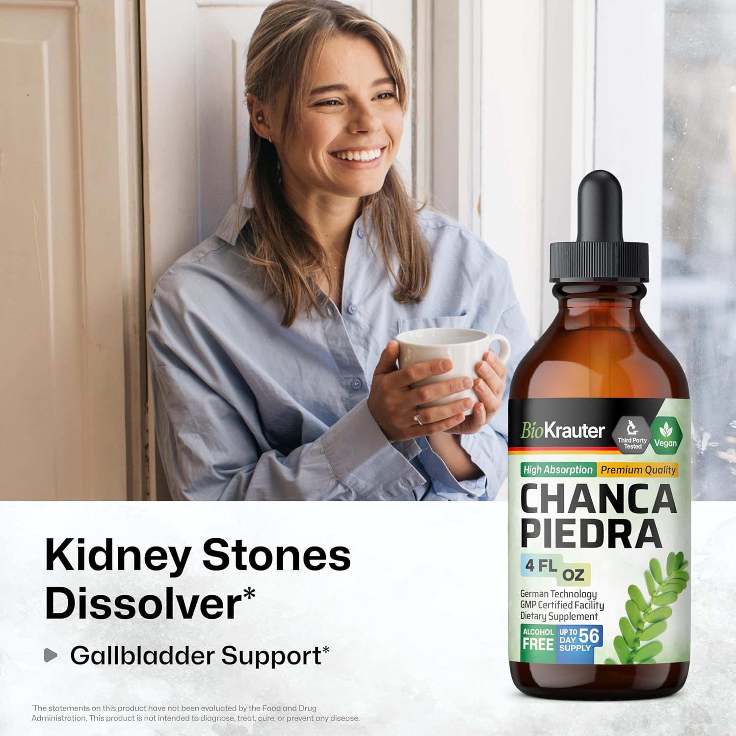 Chanca Piedra and Mullein Tincture Set - 4 Fl. Oz. Each - Herbal Remedy for Wellness