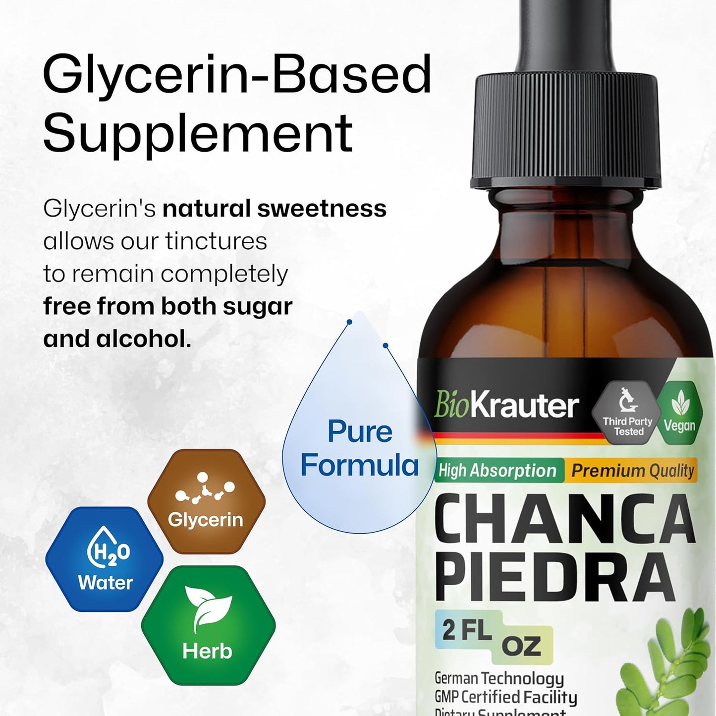 Chanca Piedra Herbal Tincture for Kidney Health - Stone Breaker & Gallbladder Cleanse Liquid - Vegan, Alcohol & Sugar Free - 2 Fl Oz