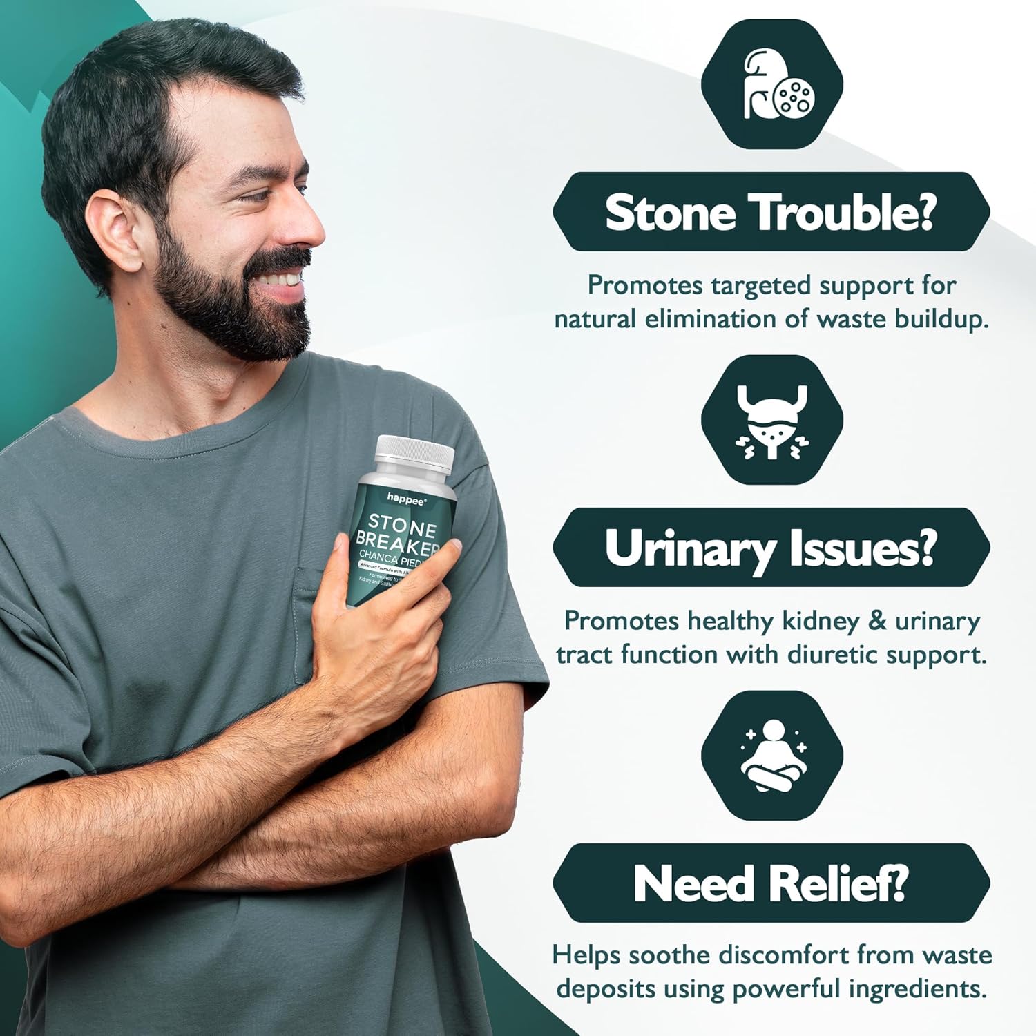 Chanca Piedra Stone Breaker Kidney & Gallbladder Cleanse - Natural Kidney Stone Dissolver - Phyllanthus Niruri Supplement with Magnesium & Potassium - 60 Capsules