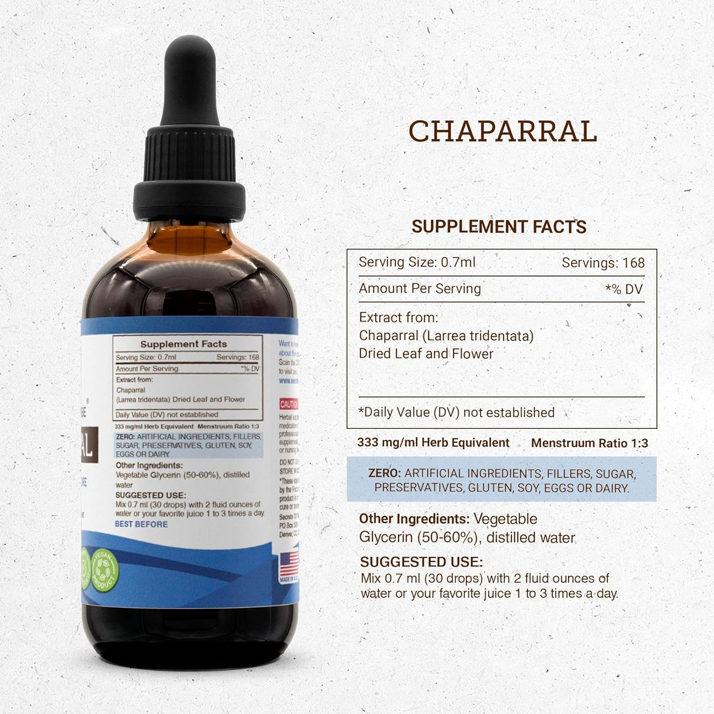 Chaparral Alcohol-Free Liquid Extract - Premium Tincture Supplement (4 FL OZ)