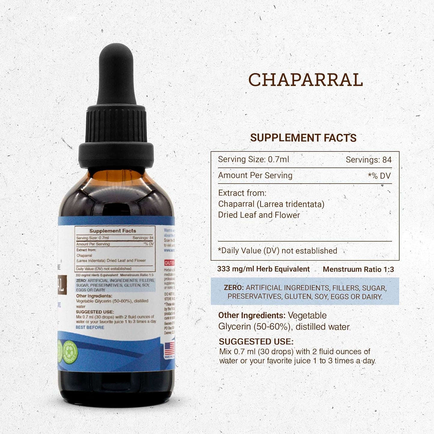 Chaparral Alcohol-Free Liquid Extract Supplement - 2 FL OZ