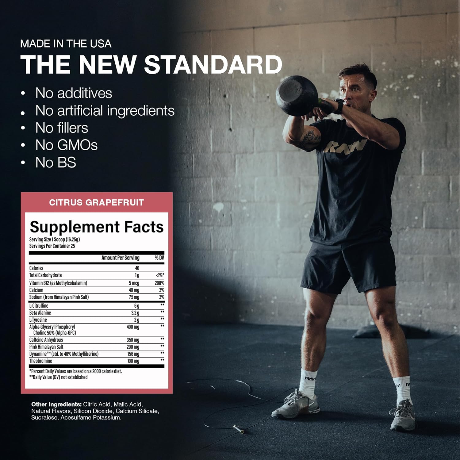 Charged Citrus Grapefruit Pre-Workout Powder - Boosts Focus, Mood, Performance - Caffeine, Alpha-GPC, L-Citrulline, Beta Alanine - 25 Servings - BoostGo Australia