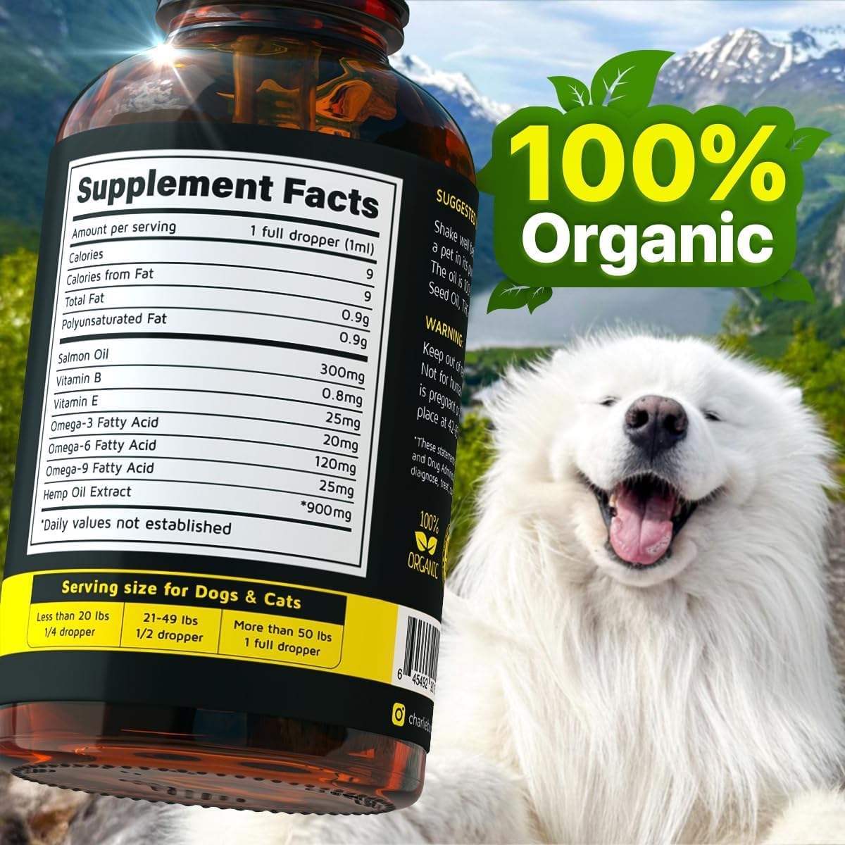 Charlie & Buddymetabolism boosterOil for Dogs - Omega 3, 6, 9 for Skin, Coat, Anxiety Relief, and Joint Pain Support