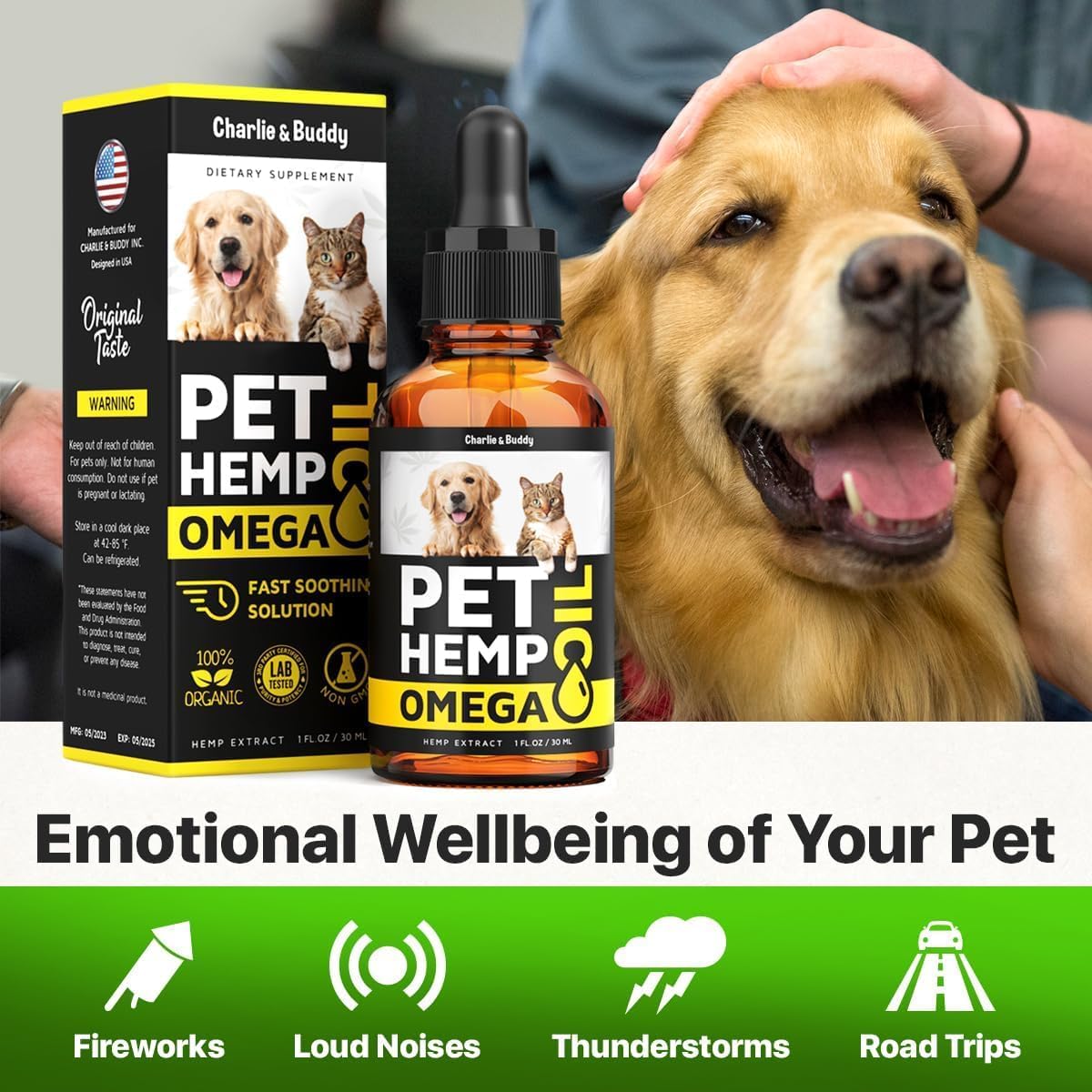 Charlie & Buddymetabolism boosterOil for Dogs - Omega 3, 6, 9 for Skin, Coat, Anxiety Relief, and Joint Pain Support