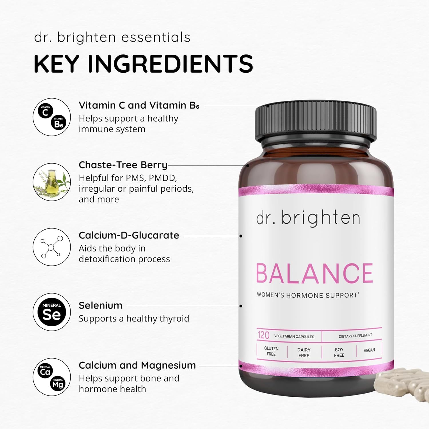 Chasteberry and DIM Hormone Balance Supplement for Women - Targets Acne, Period Problems, PMS - Vegan & Non-GMO Formula