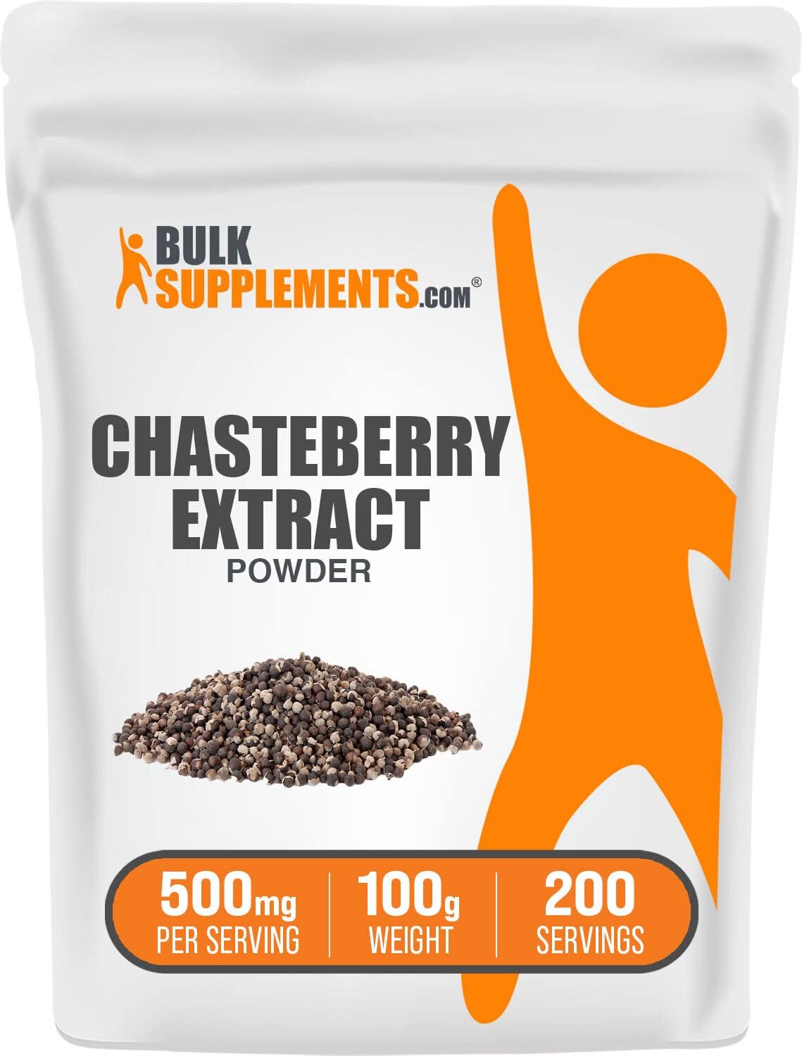 Chasteberry Extract Powder for Men & Women - 500mg Serving Size - 100g (3.5 oz) - Chaste Tree Berry Supplement