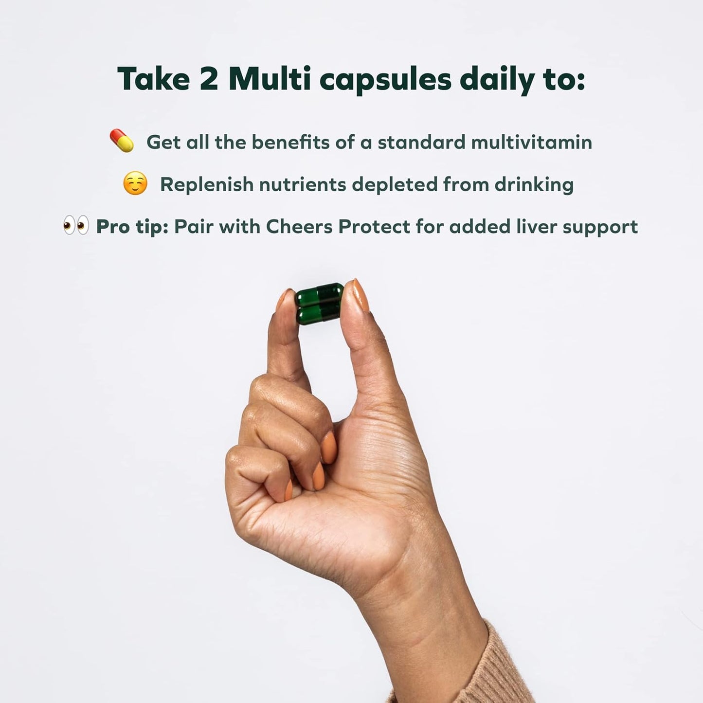 Cheers Multi | Daily Multivitamin Supplement for Drinkers | Replenish Essential Nutrients Post-Drinking | 90 Doses | Choline, Betaine, Niacin, B-Vitamins | Support Overall Health