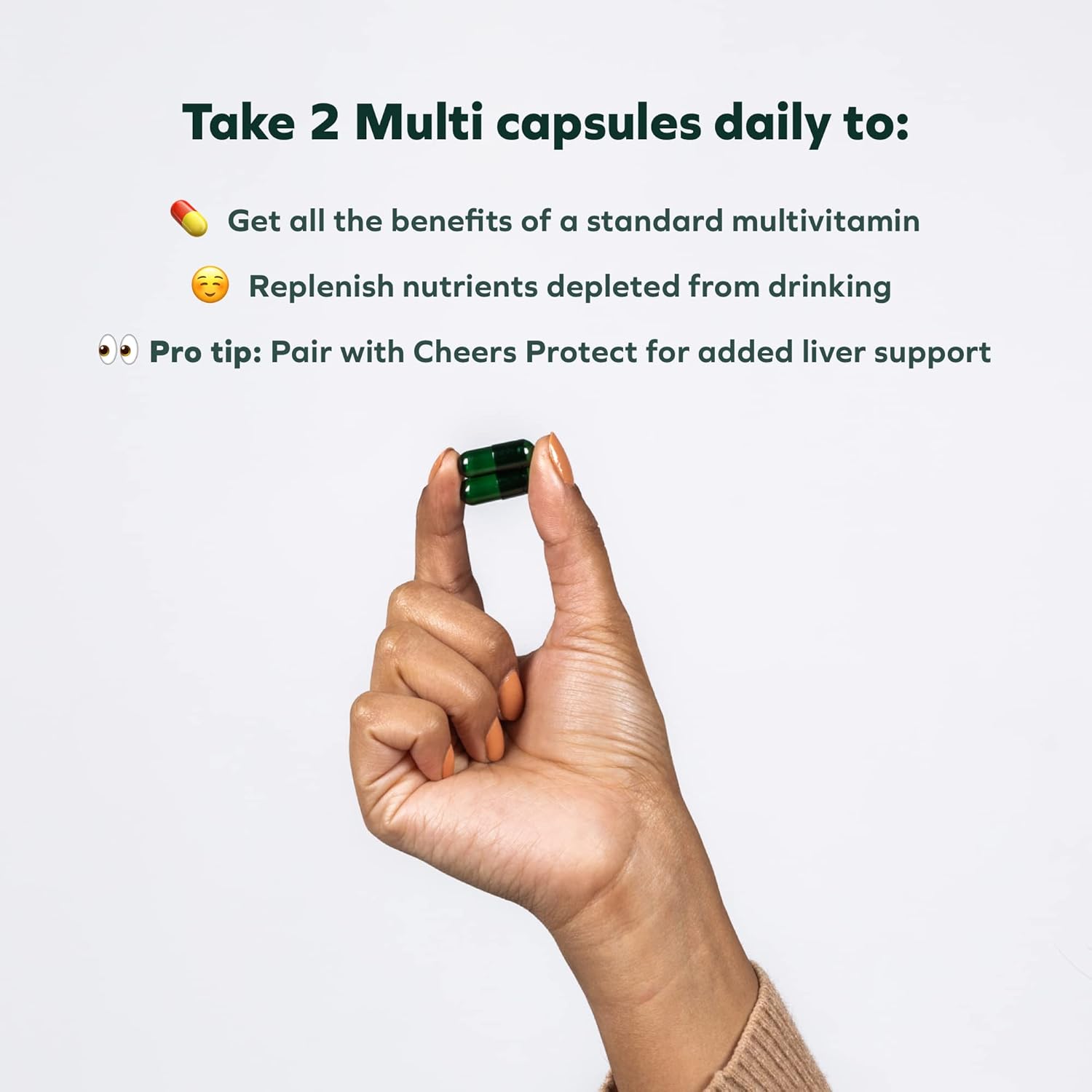 Cheers Multi | Daily Multivitamin Supplement for Drinkers | Replenish Essential Nutrients Post-Drinking | 90 Doses | Choline, Betaine, Niacin, B-Vitamins | Support Overall Health