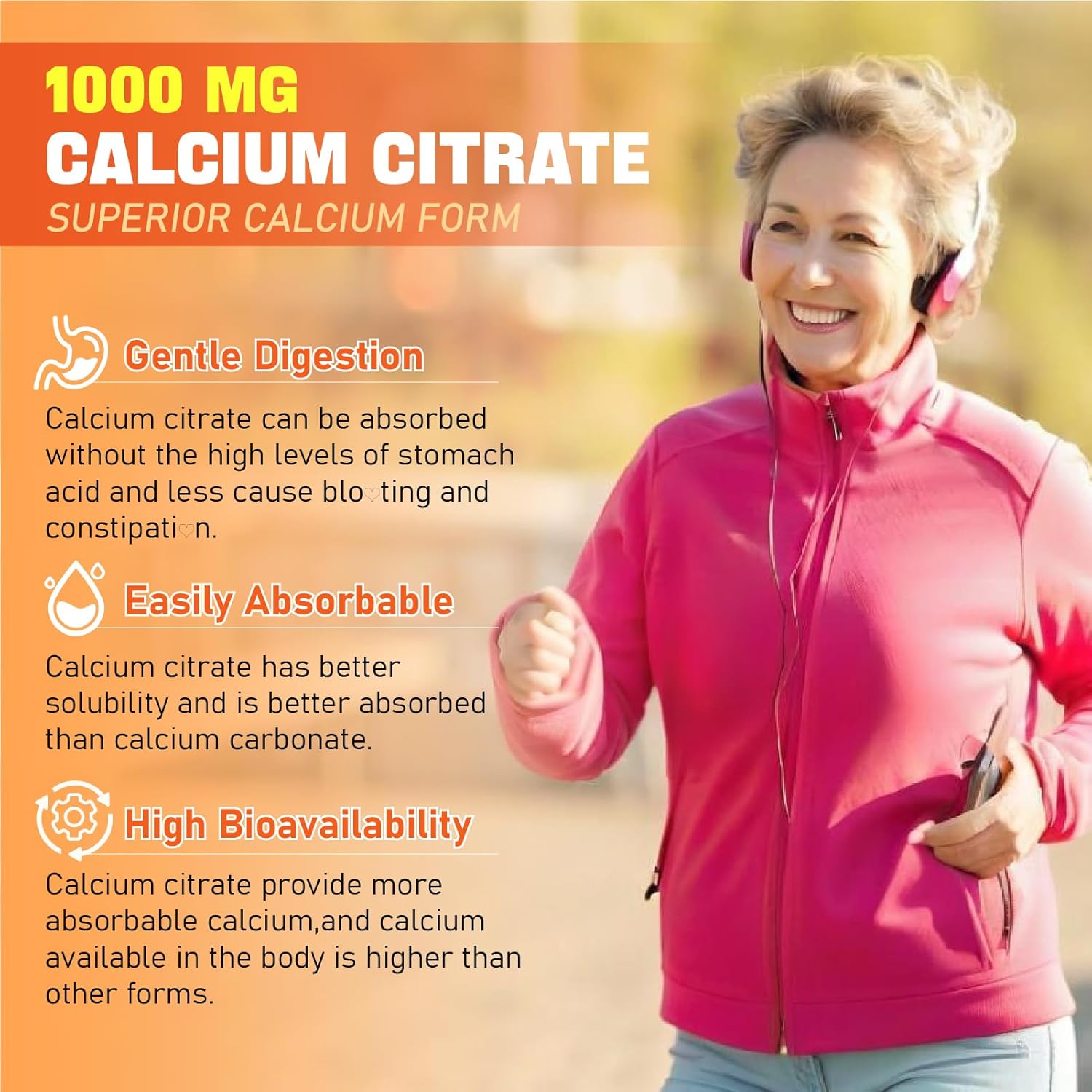 Chelated Calcium Gummies with Essential Vitamins & Minerals - 1000 mg Calcium Citrate Supplement for Bone, Muscle, and Immune Support - 60 Count