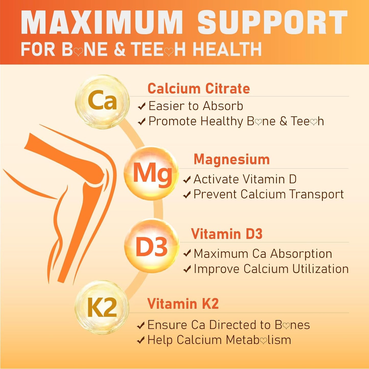 Chelated Calcium Gummies with Essential Vitamins & Minerals - 1000 mg Calcium Citrate Supplement for Bone, Muscle, and Immune Support - 60 Count