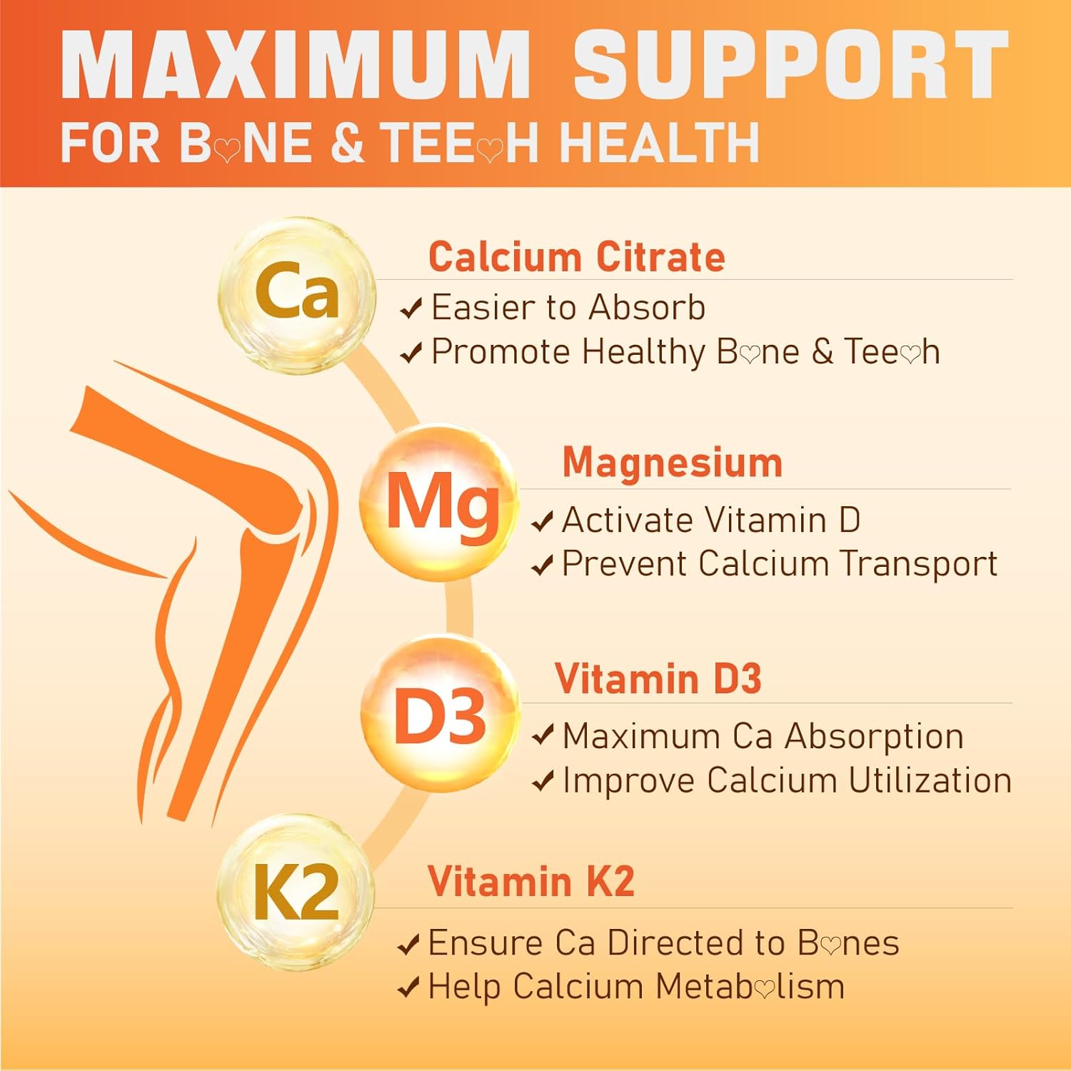 Chelated Calcium Gummies with Essential Vitamins & Minerals - 1000 mg Calcium Citrate Supplement for Bone, Muscle, and Immune Support - 60 Count