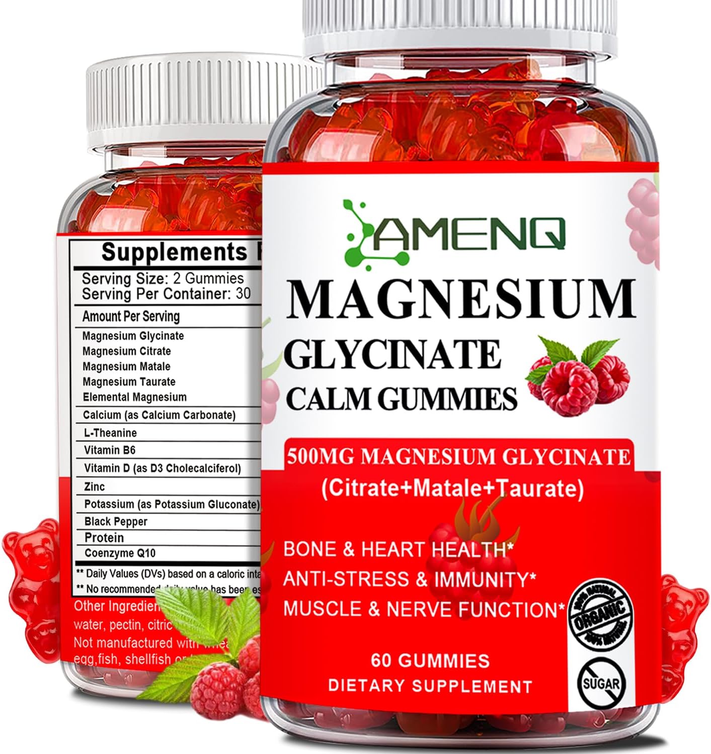 Chelated Magnesium Complex Gummies with Potassium for Bone, Heart, Muscle, Immune Support & Energy - Vegan Formula for Sleep & Digestion