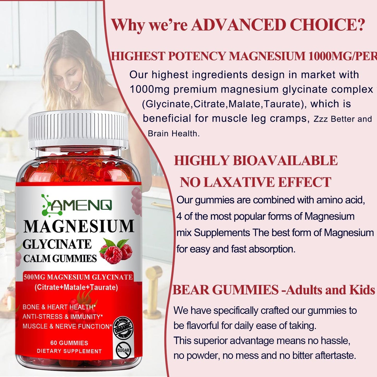 Chelated Magnesium Complex Gummies with Potassium for Bone, Heart, Muscle, Immune Support & Energy - Vegan Formula for Sleep & Digestion