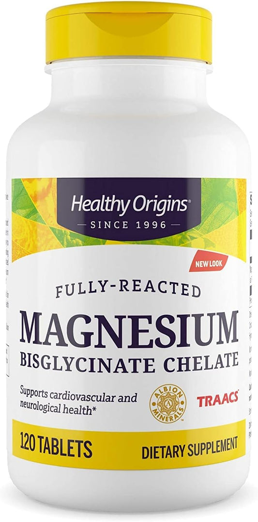 Chelated Magnesium Supplement for Brain and Heart Health - 120 Tablets