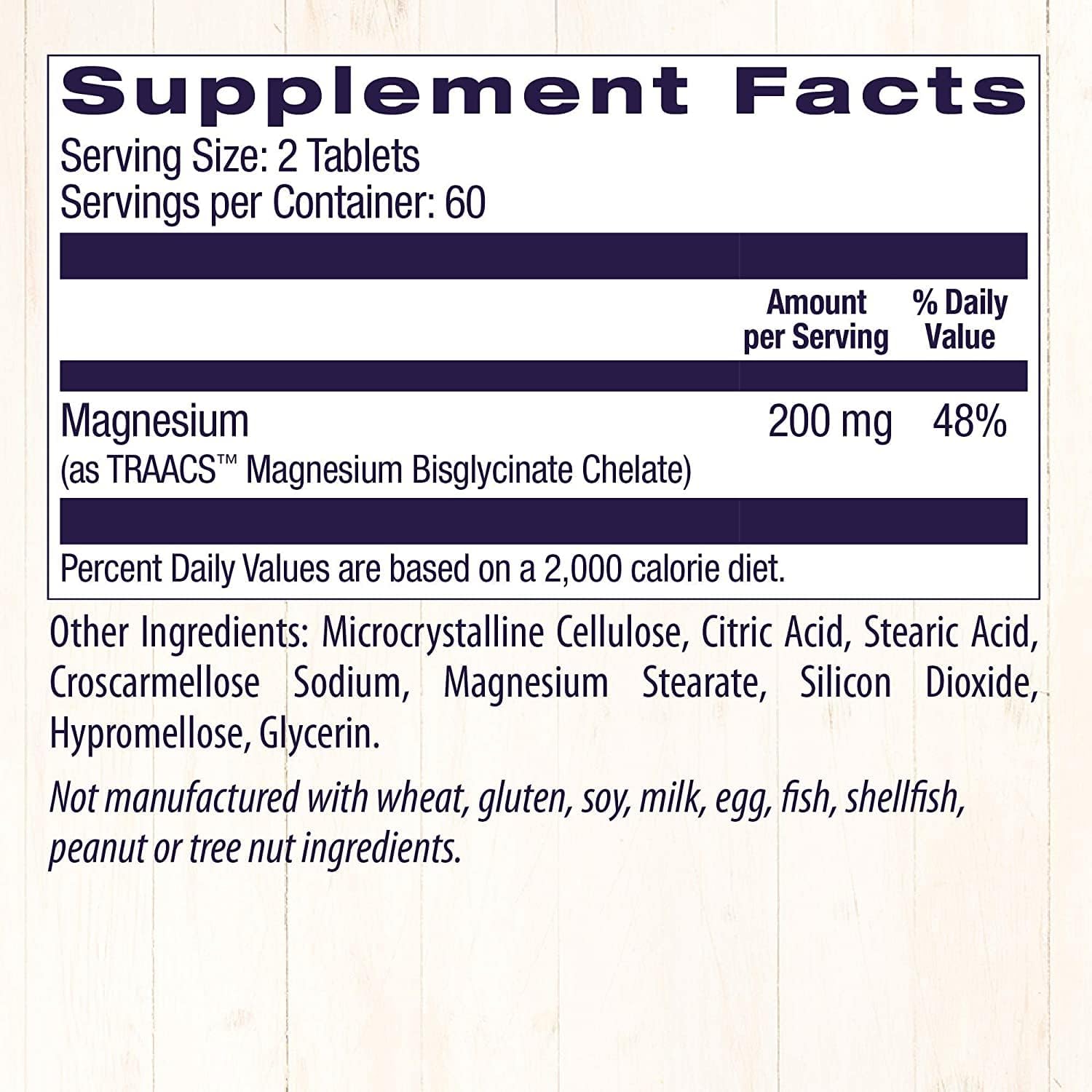 Chelated Magnesium Supplement for Brain and Heart Health - 120 Tablets