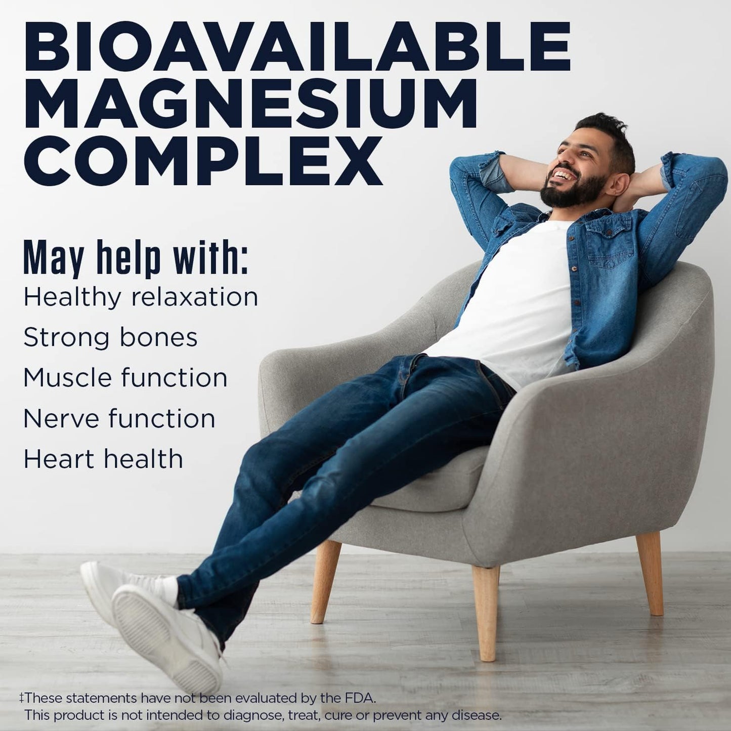 Chelated Magnesium Tablets 220mg, 100 Count Bottle