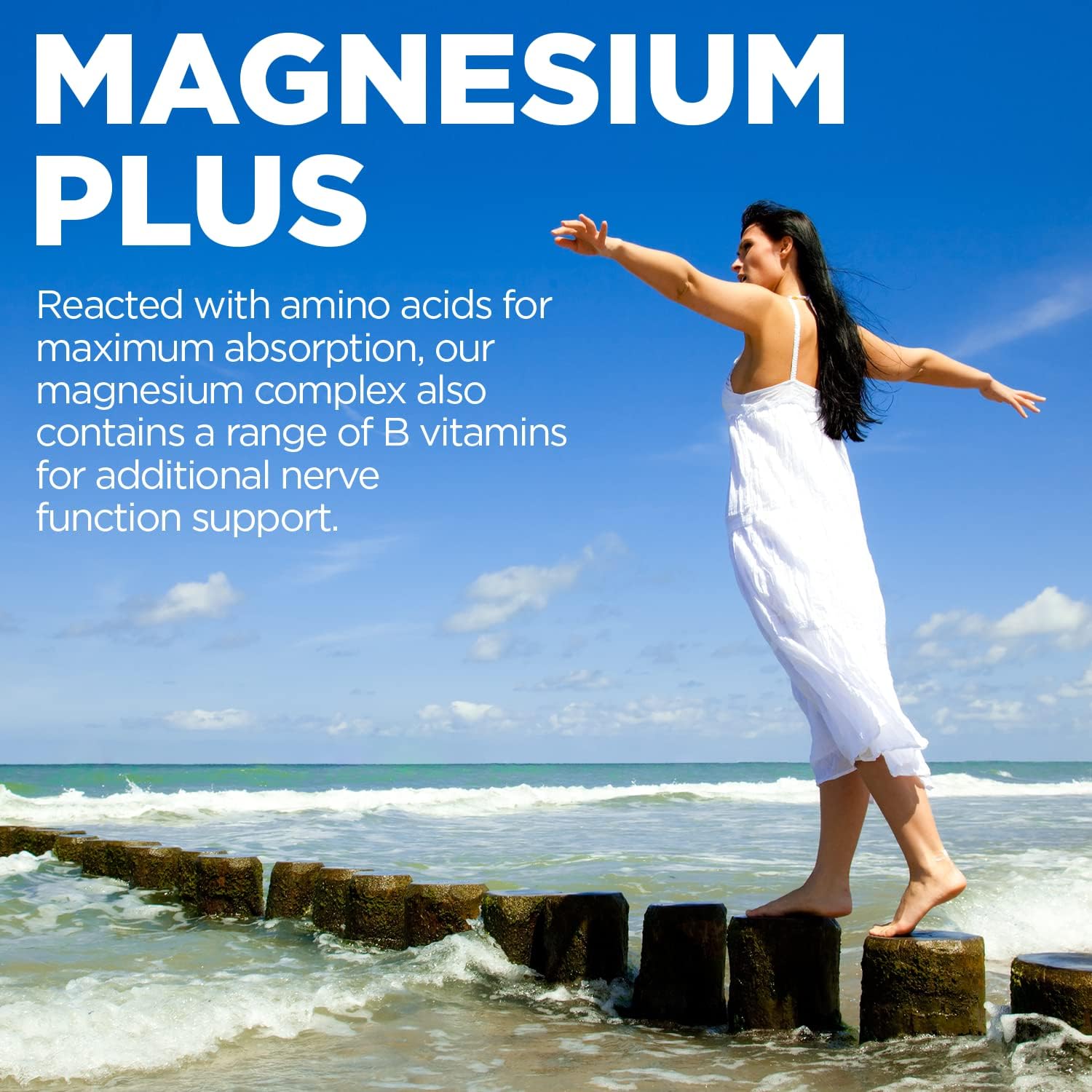 Chelated Magnesium Tablets 220mg, 100 Count Bottle