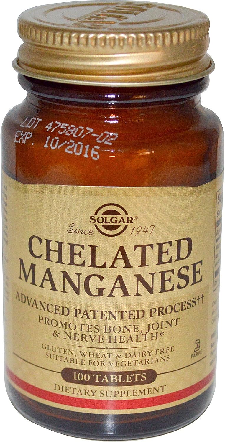 Chelated Manganese Tablets by Solgar - 100 Count
