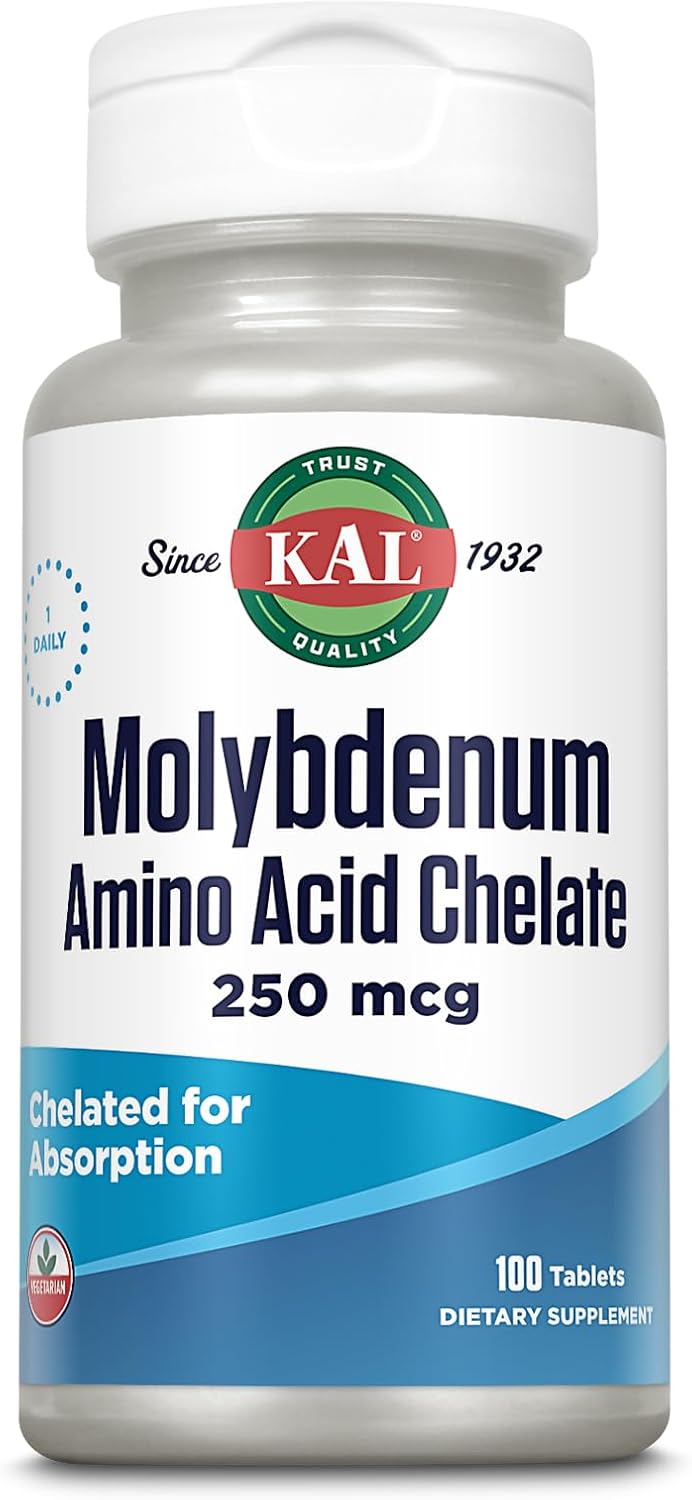 Chelated Molybdenum Tablets 250 Mcg, 100 Count Bottle