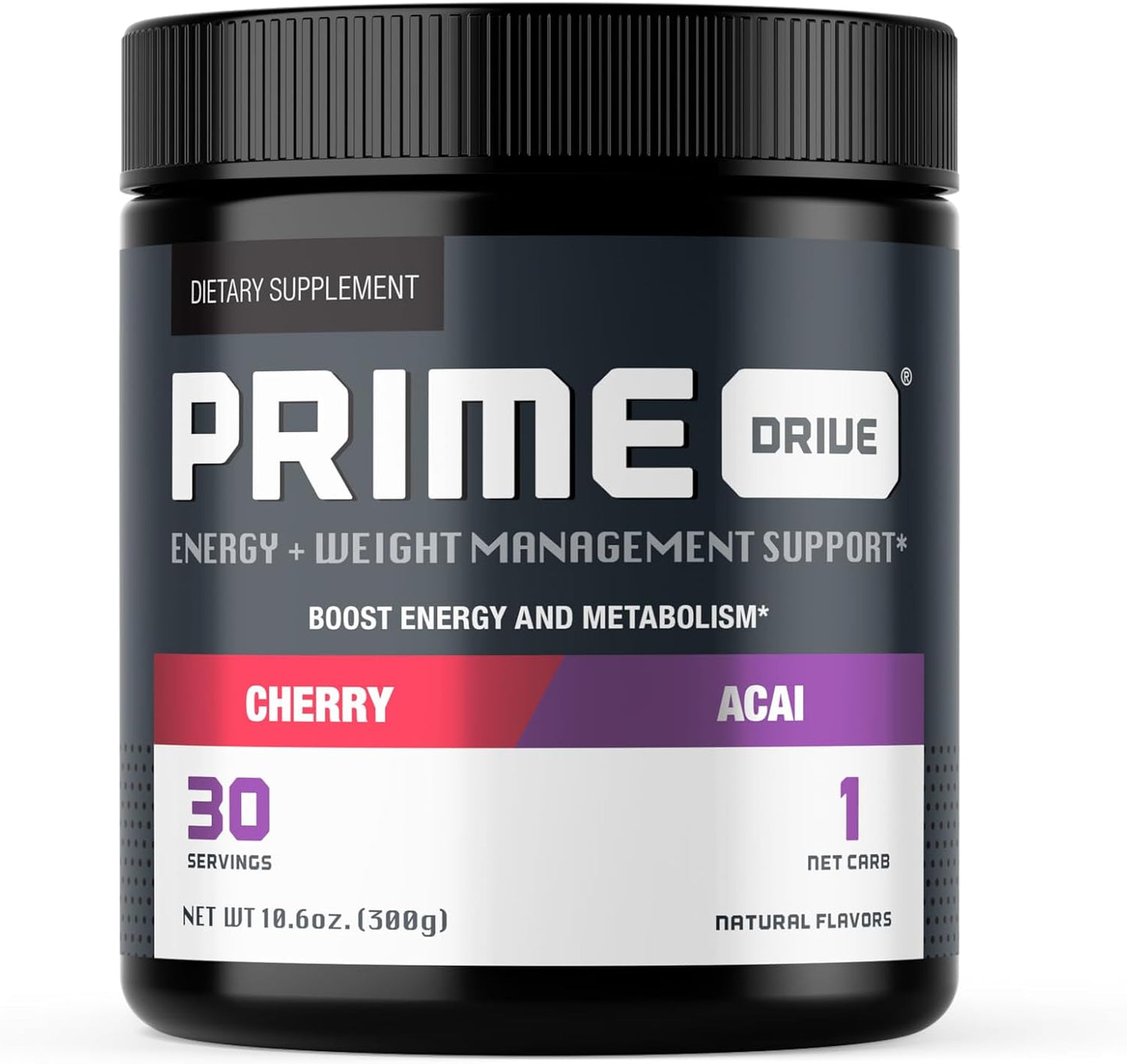 Cherry Acai Prime Drive Energy Pre Workout Drink Powder - Boosts Metabolism, Enhances Energy and Focus (30 Servings)