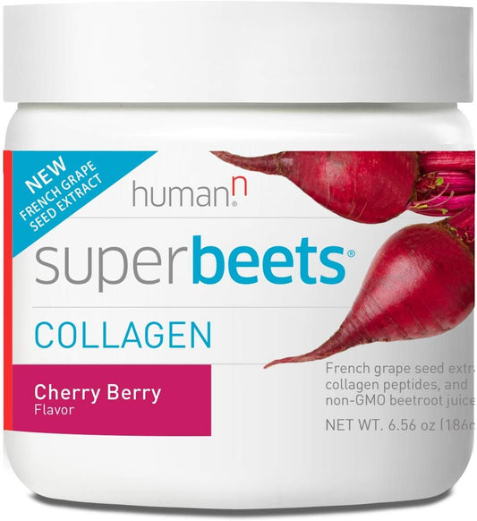Cherry Berry Flavored humanN SuperBeets Collagen Powder - Gluten Free, 30 Servings