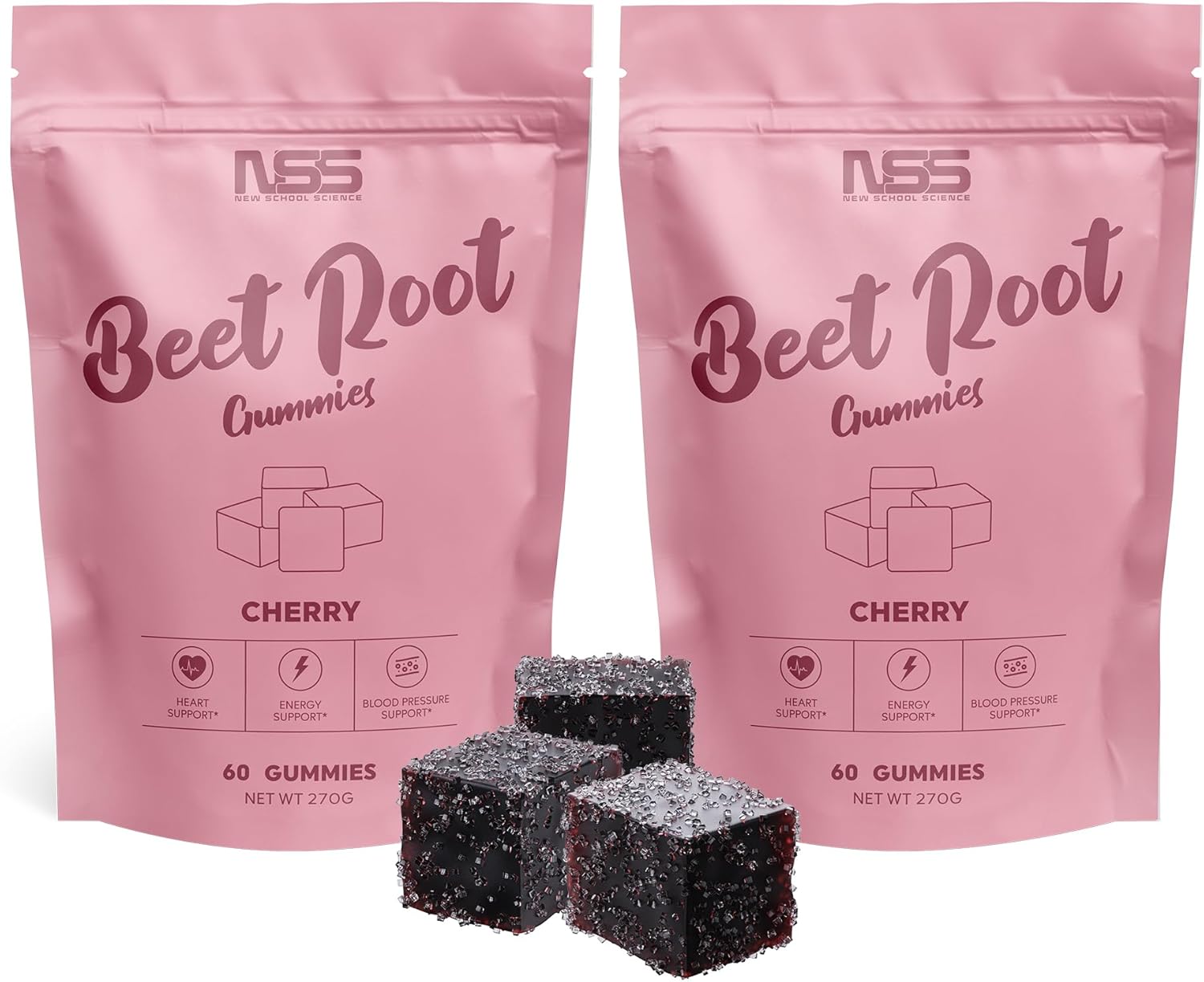 Cherry Flavored Beet Root Gummies with Grape Seed Extract - Natural Color & Flavor - 120 Count Beetroot Chews for Exercise & Wellness
