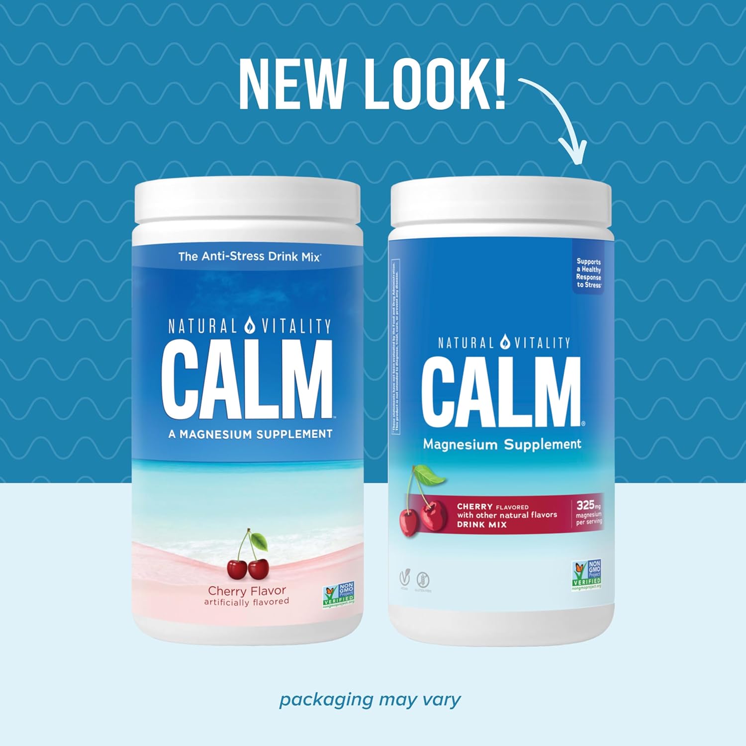 Cherry Flavored Natural Vitality Calm Magnesium Supplement Powder - 16 oz, Gluten-Free, Vegan, Non-GMO