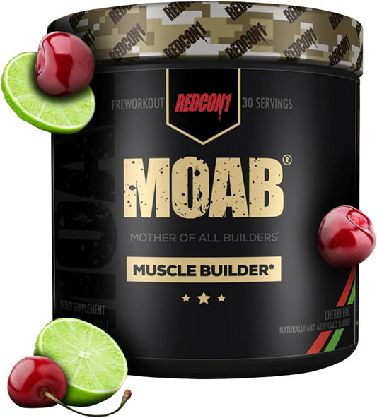 Cherry Lime REDCON1 Moab: Keto & Gluten-Free Muscle Building Supplement with HMB & HICA for Lean Muscle Growth (30 Servings)