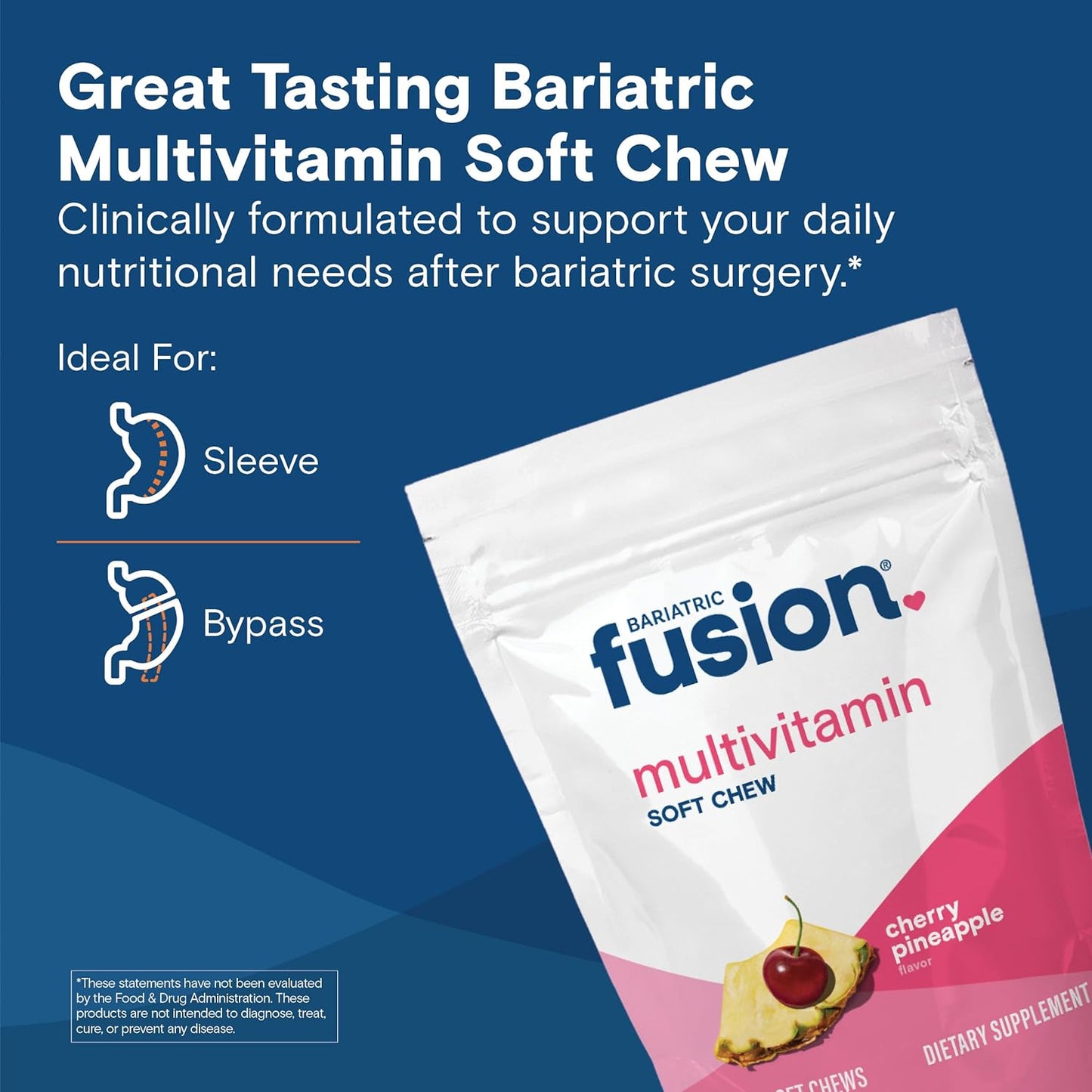 Cherry Pineapple Bariatric Fusion Chewable Multivitamin Soft Chews - 60 Count