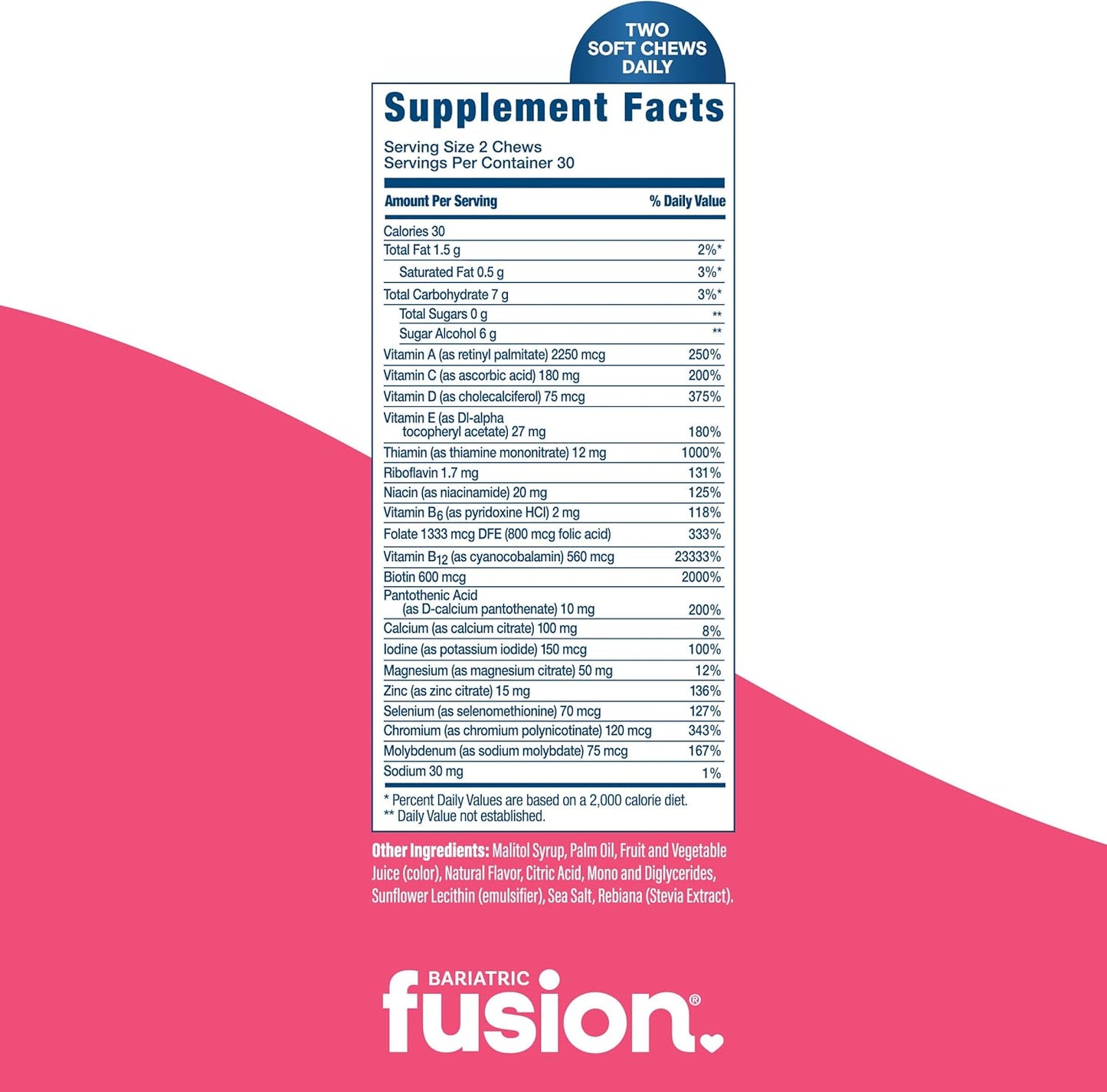 Cherry Pineapple Bariatric Fusion Chewable Multivitamin Soft Chews - 60 Count