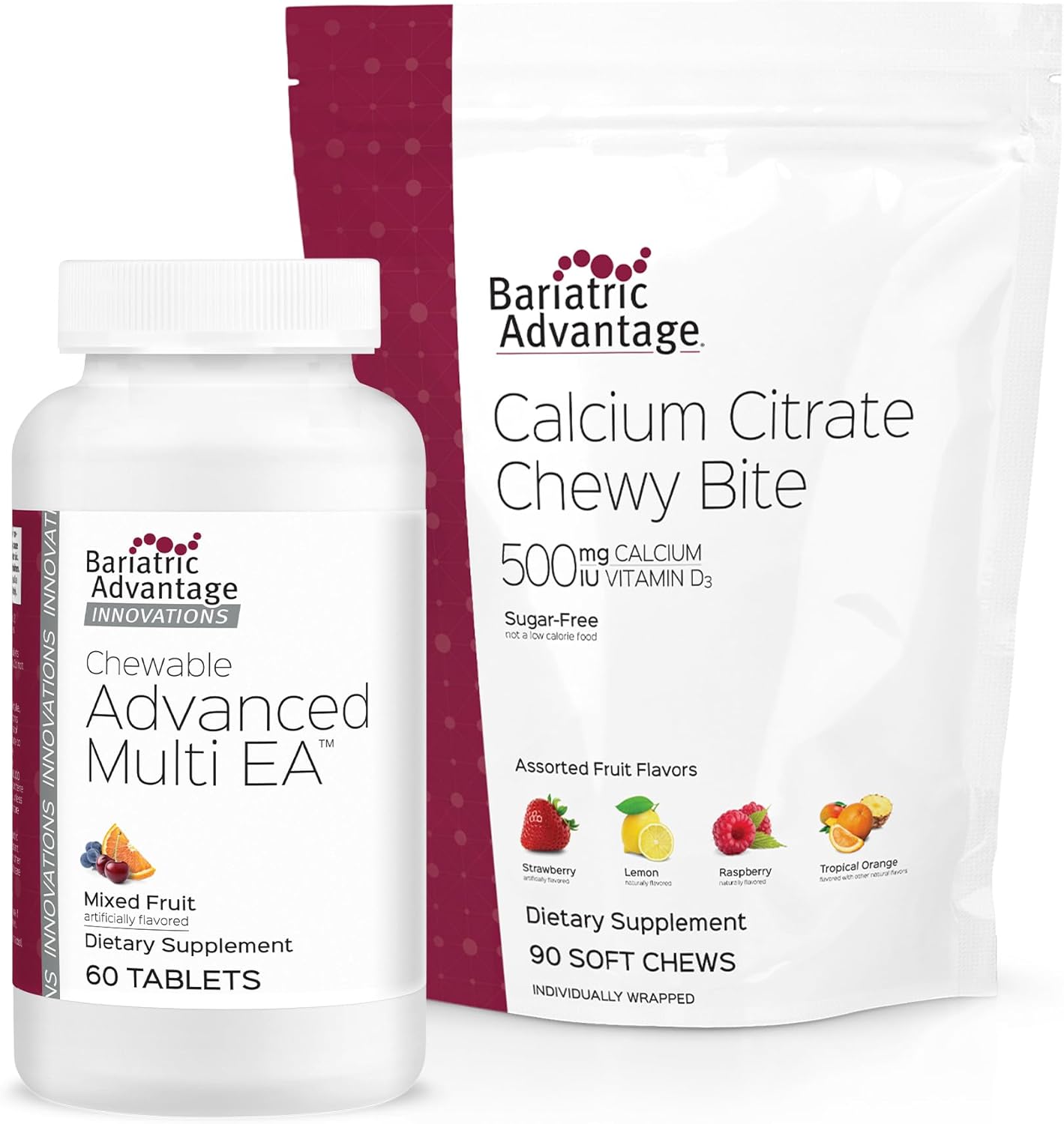 Chewable Bariatric Multivitamin & Calcium Citrate Bites - Mixed & Assorted Fruit Flavors, 150 Count