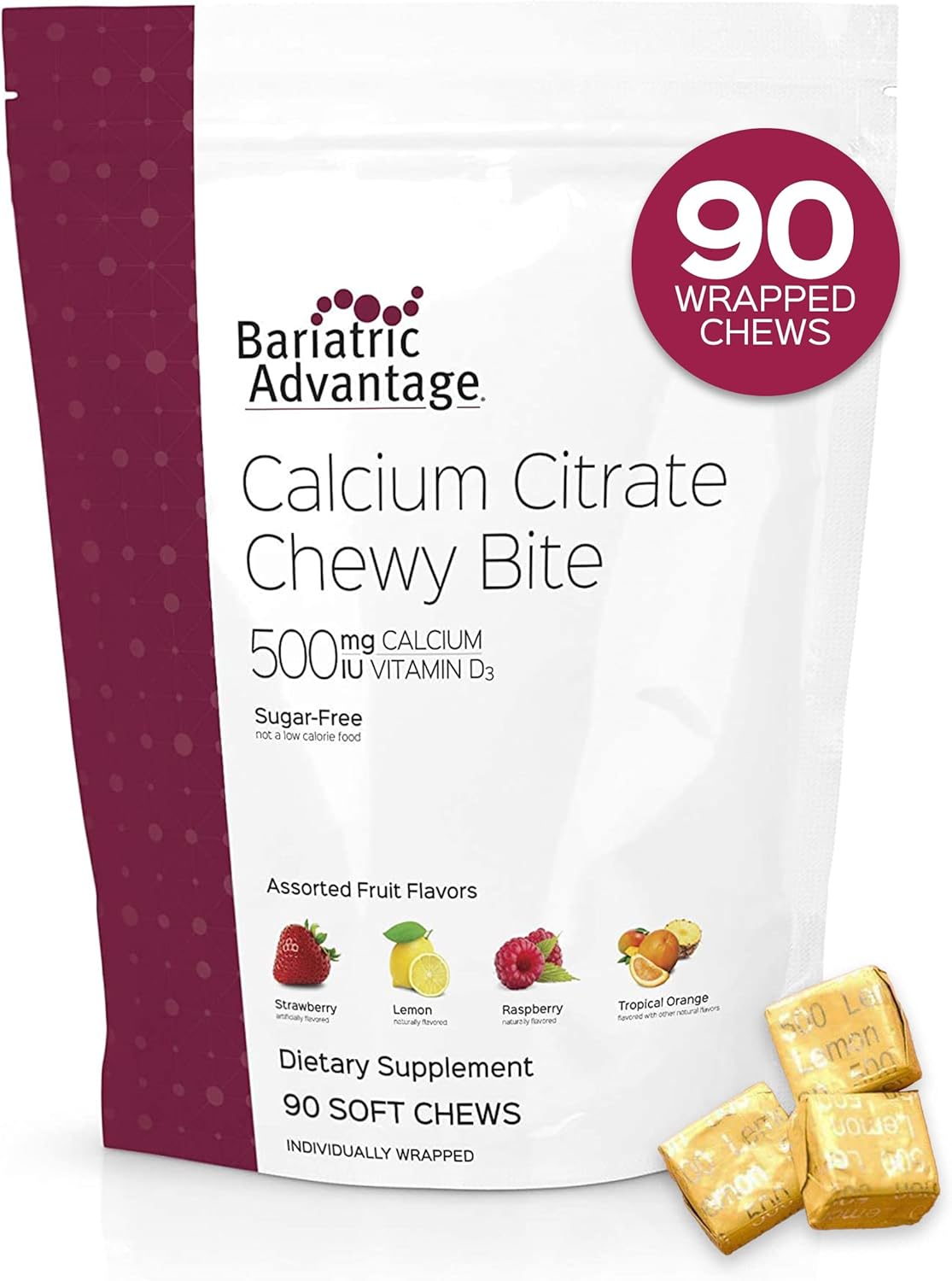 Chewable Bariatric Multivitamin & Calcium Citrate Bites - Mixed & Assorted Fruit Flavors, 150 Count