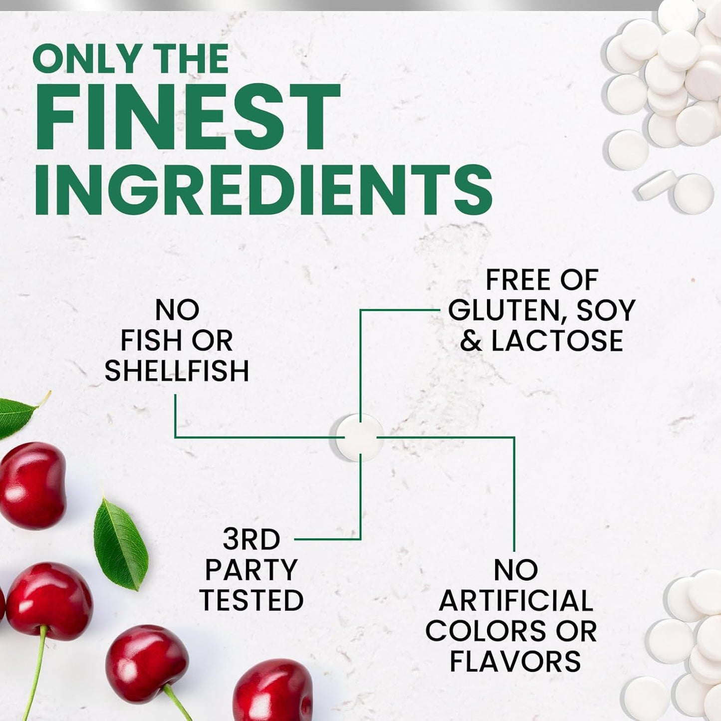 Chewable Cherry Vitamin D3 K2 Tablets for Immune & Heart Health - 2-in-1 Supplement with 2000 iu D3 & 75 mcg K2 MK7 - Supports Calcium Absorption & Bone Health - 60 Tablets