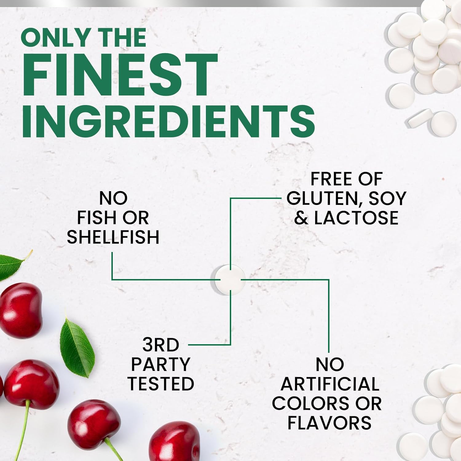 Chewable Cherry Vitamin D3 K2 Tablets for Immune & Heart Health - 2-in-1 Supplement with 2000 iu D3 & 75 mcg K2 MK7 - Supports Calcium Absorption & Bone Health - 60 Tablets