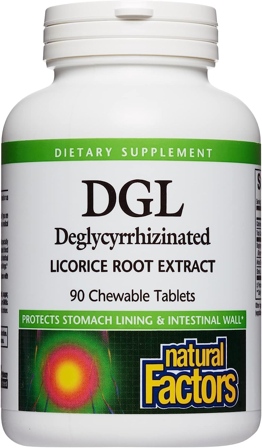 Chewable DGL 400mg Licorice Extract Tablets for Healthy Digestion - 90 Natural Factors Tablets