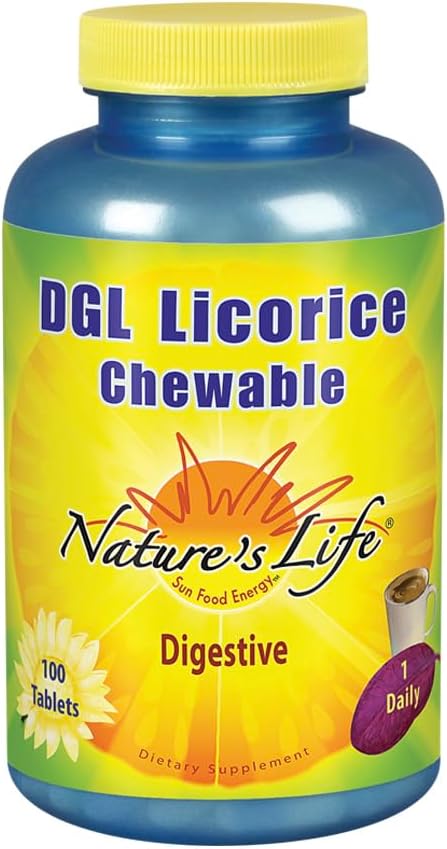 Chewable DGL Licorice Tablets 380mg - 100 Count by Nature's Life