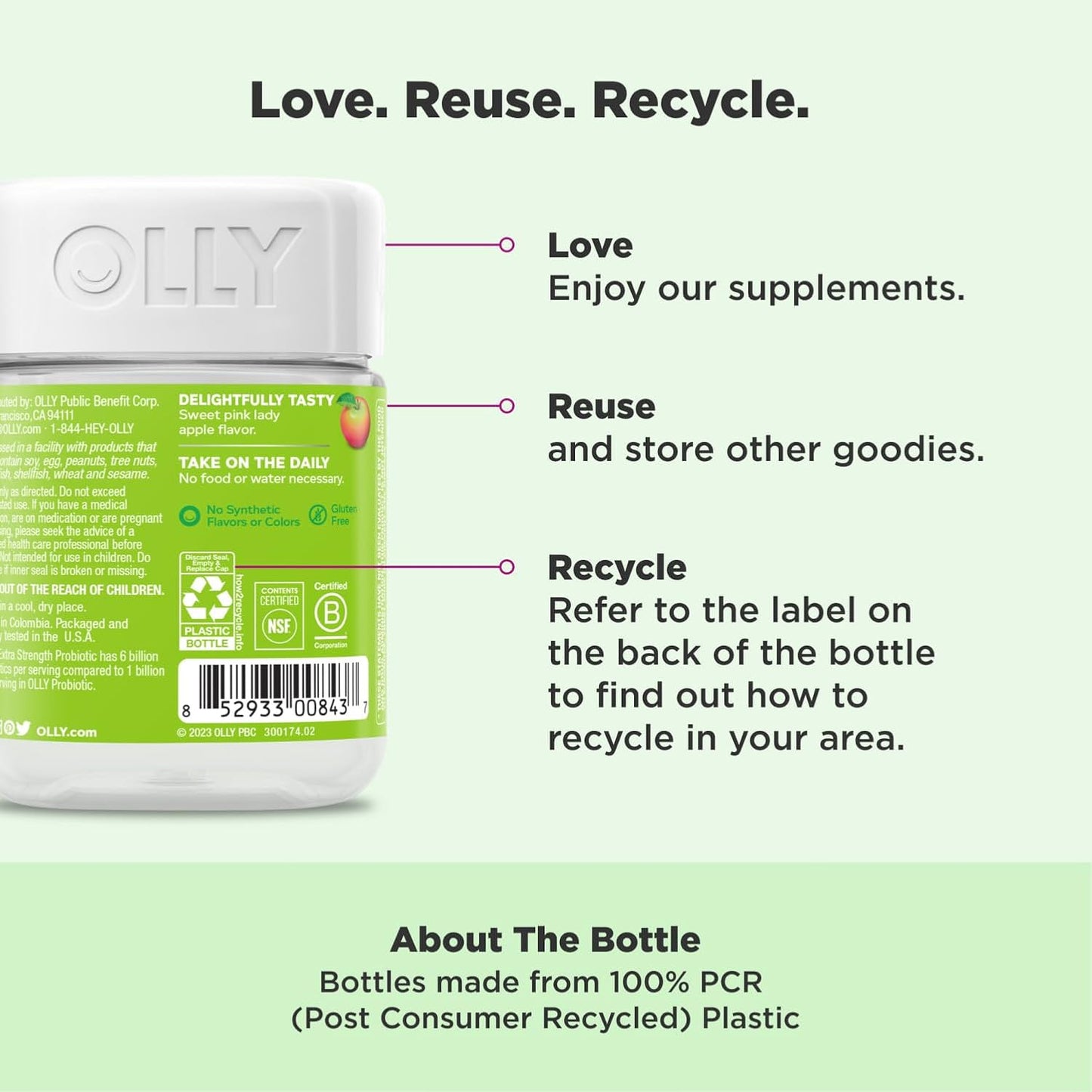 Chewable Gummy Probiotic Supplement with Extra Strength Formula for Gut Health
