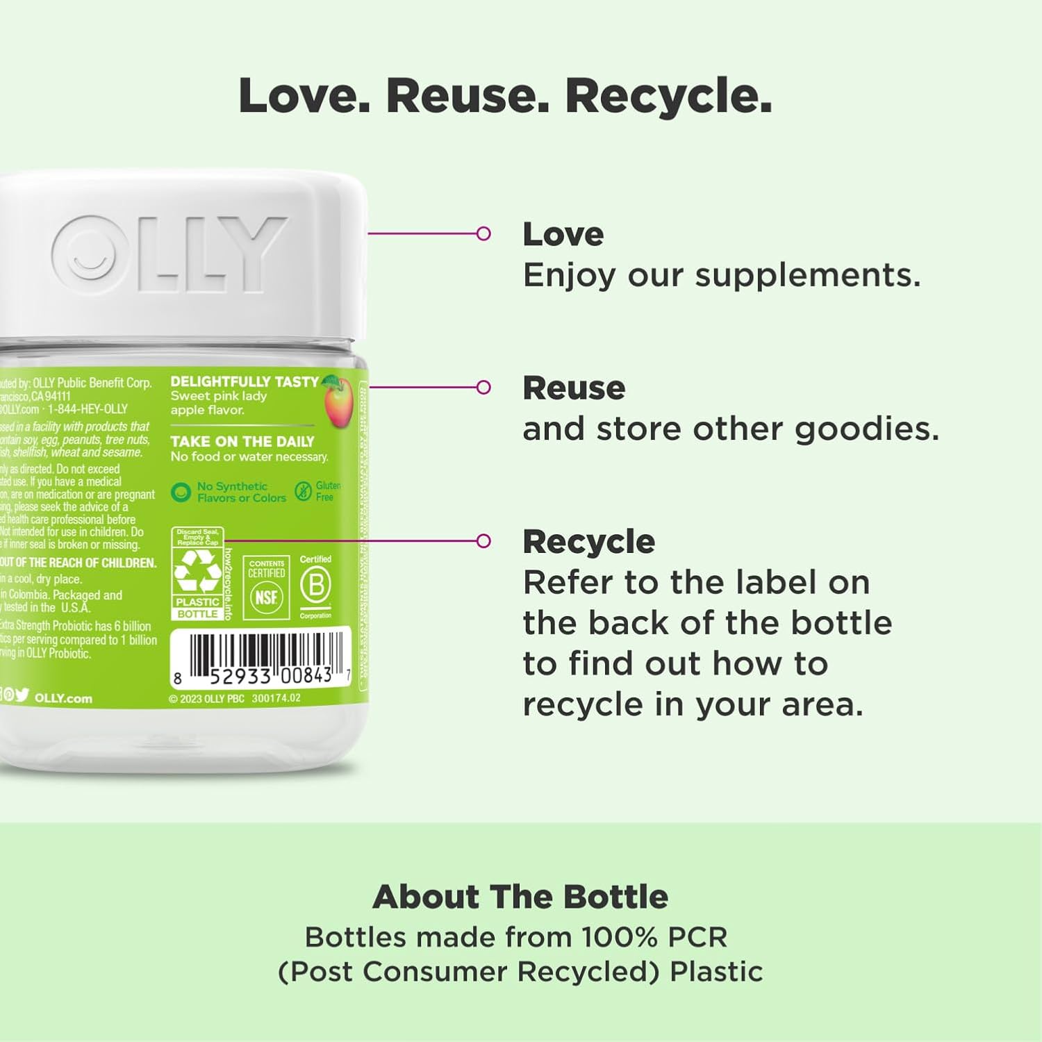Chewable Gummy Probiotic Supplement with Extra Strength Formula for Gut Health
