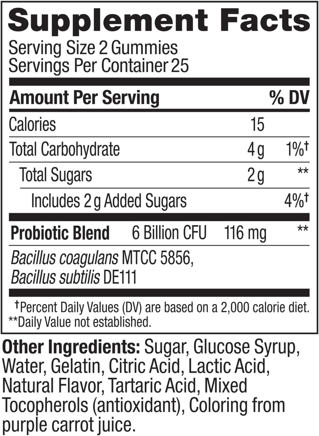 Chewable Gummy Probiotic Supplement with Extra Strength Formula for Gut Health