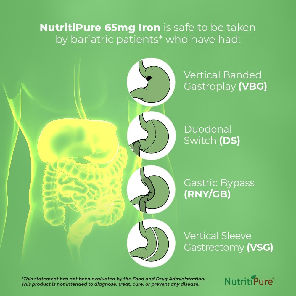 Chewable Iron with Vitamin C 65mg/180mg - Pineapple Flavored Tablets, 60 Count (2 Month Supply)