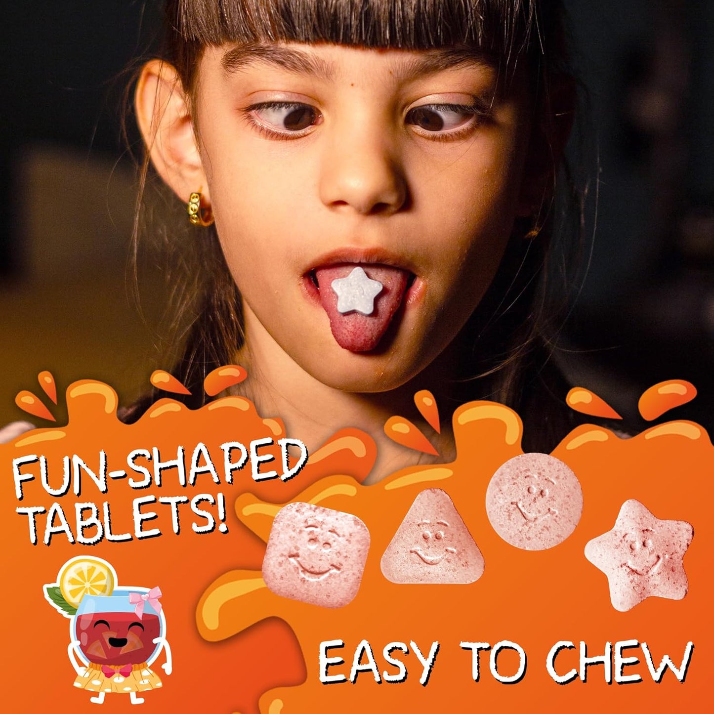 Chewable Kids Magnesium Supplement with Vitamin B6, D & C | Calm & Focus Support | High-Absorption Formula | Sugar-Free & Non-GMO | 60 Tablets