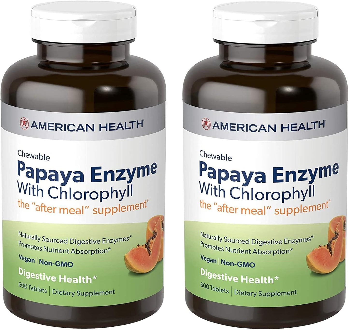 Chewable Papaya Enzyme with Chlorophyll Tablets - 1200 Count (400 Servings) Pack of 2 - American Health - BoostGo Australia