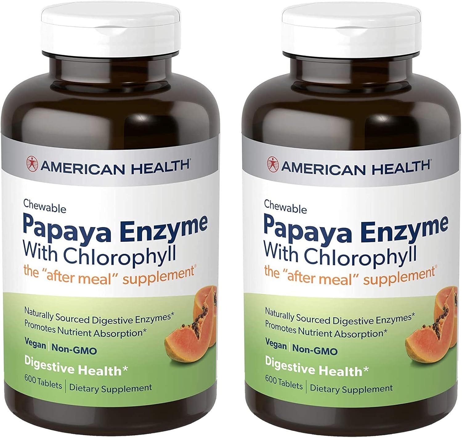 Chewable Papaya Enzyme with Chlorophyll Tablets - 1200 Count (400 Servings) Pack of 2 - American Health - BoostGo Australia