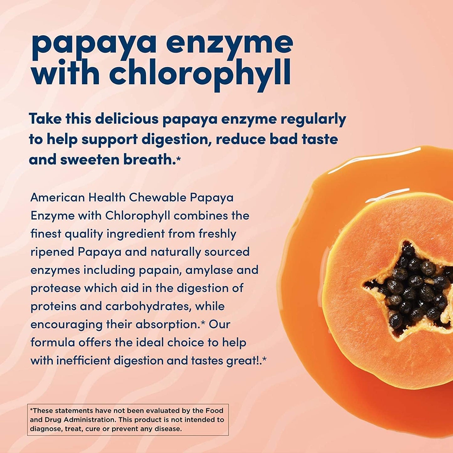 Chewable Papaya Enzyme with Chlorophyll Tablets - 1200 Count (400 Servings) Pack of 2 - American Health - BoostGo Australia