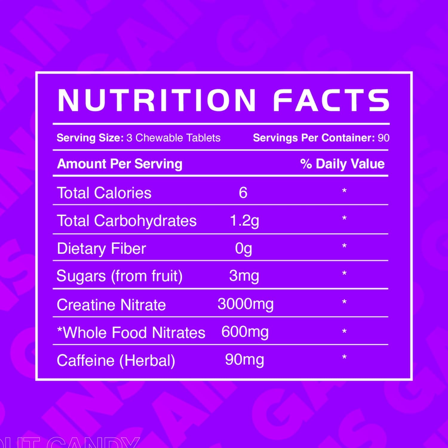 Chewable Pre-Workout Energy Chews with Creatine and Caffeine for Intense Focus and Sustained Energy - 90 Vegetarian Chews by Gains in Bulk