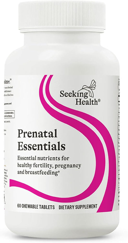 Chewable Prenatal Support Supplement with Riboflavin for Immune Health & Genetic Development - B12 - 60 Tablets