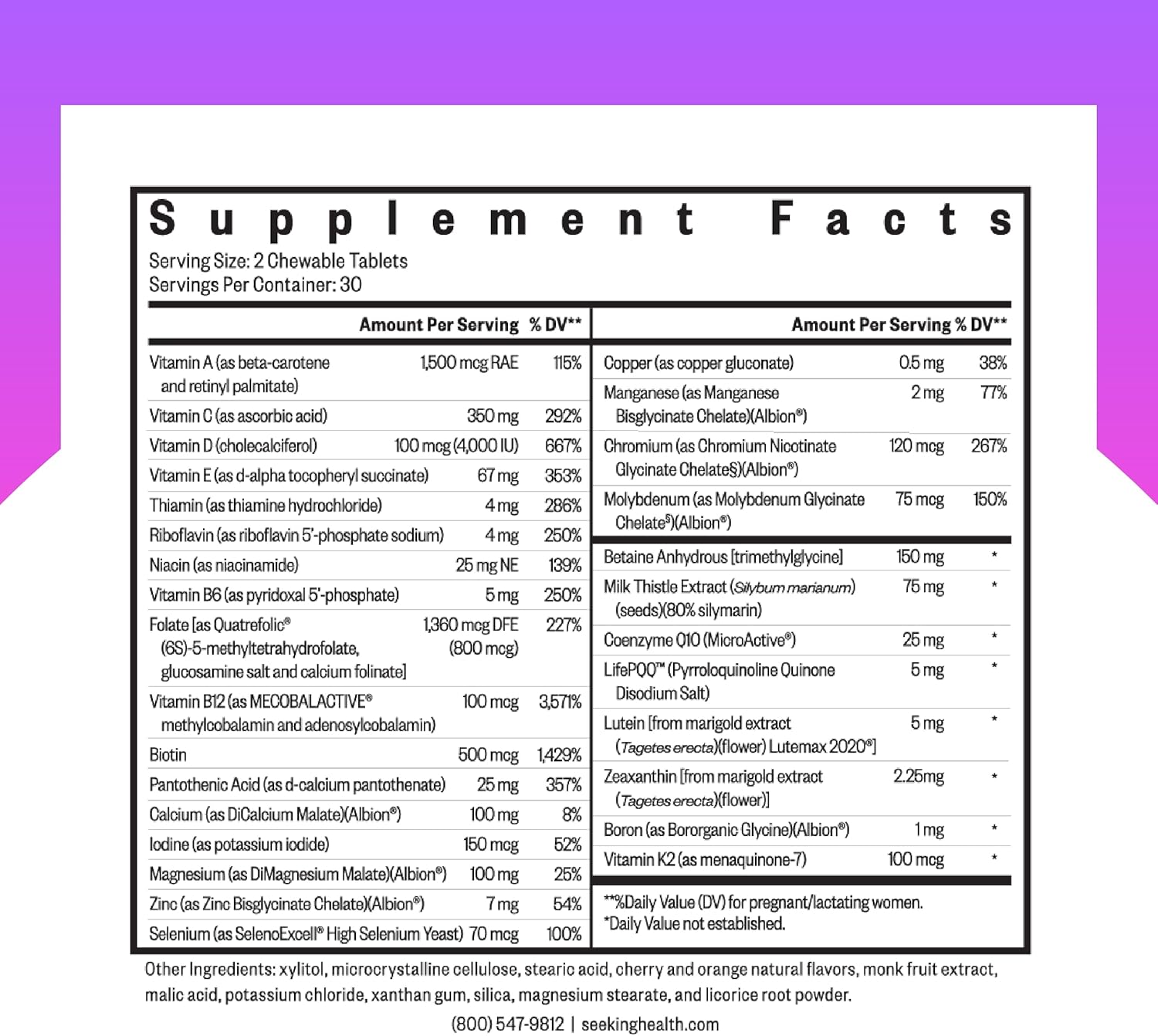 Chewable Prenatal Support Supplement with Riboflavin for Immune Health & Genetic Development - B12 - 60 Tablets