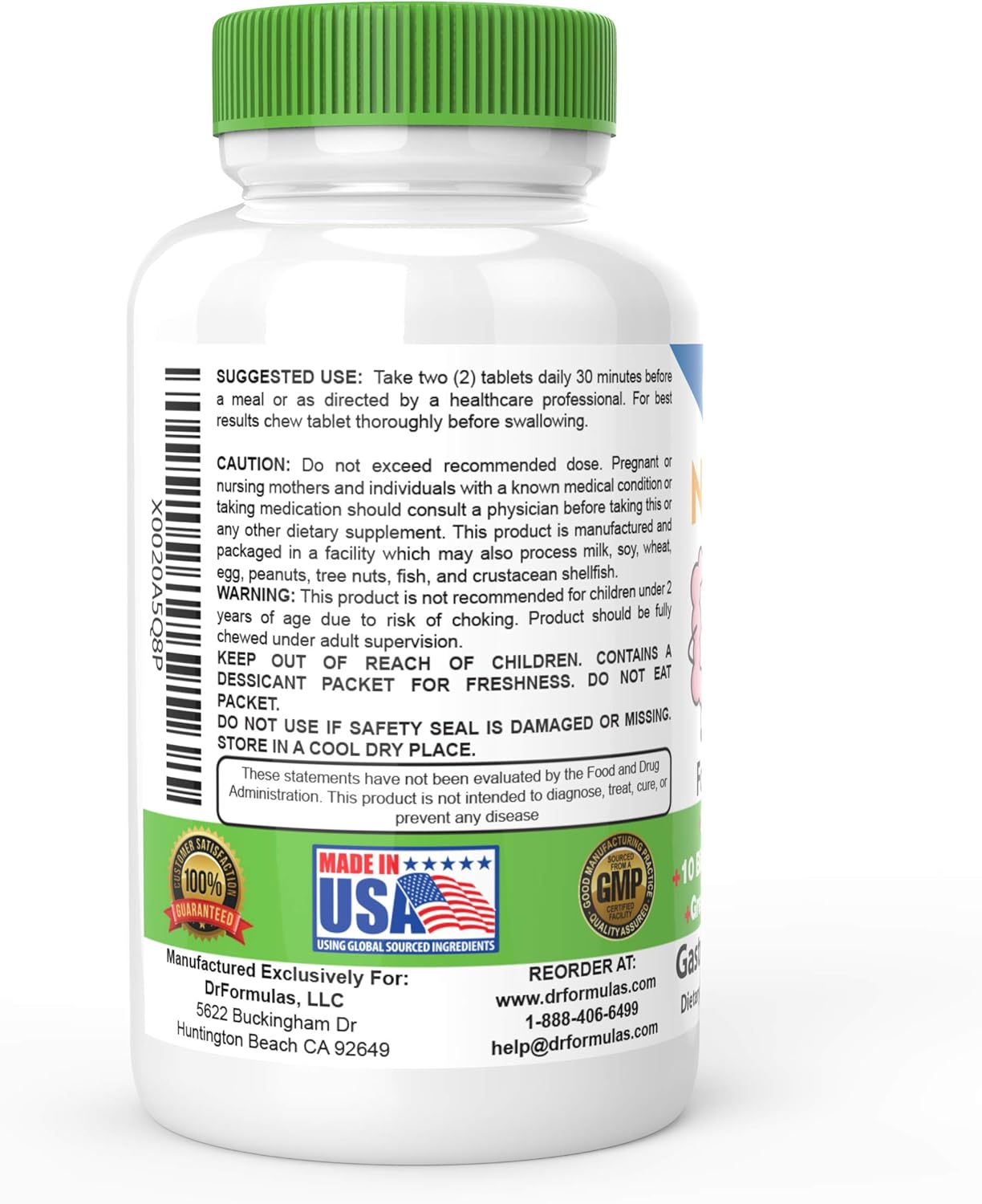 Chewable Probiotics for Oral Dental Health, Bad Breath & Digestion | Kids & Adults | 20 Multi Strain - S boulardii, Lactobacillus plantarum, Bifidobacterium infantis | 60 Chews