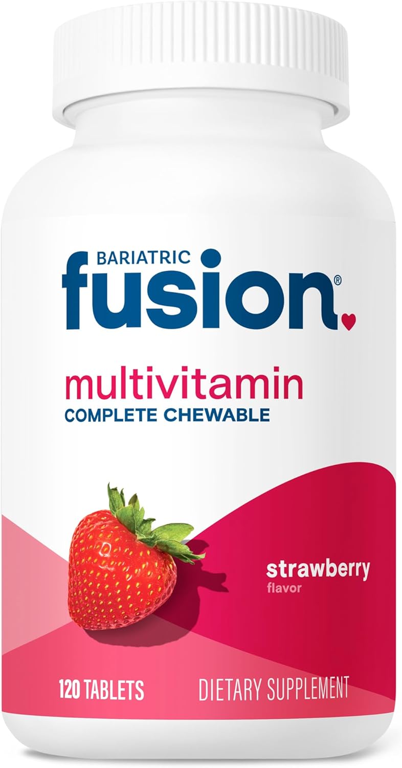 Chewable Strawberry Bariatric Multivitamin with Iron - 120 Tablets for Gastric Bypass and Sleeve Gastrectomy